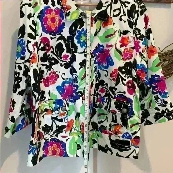 Sportelle floral print lightweight jacket, size XL - Picture 5 of 7